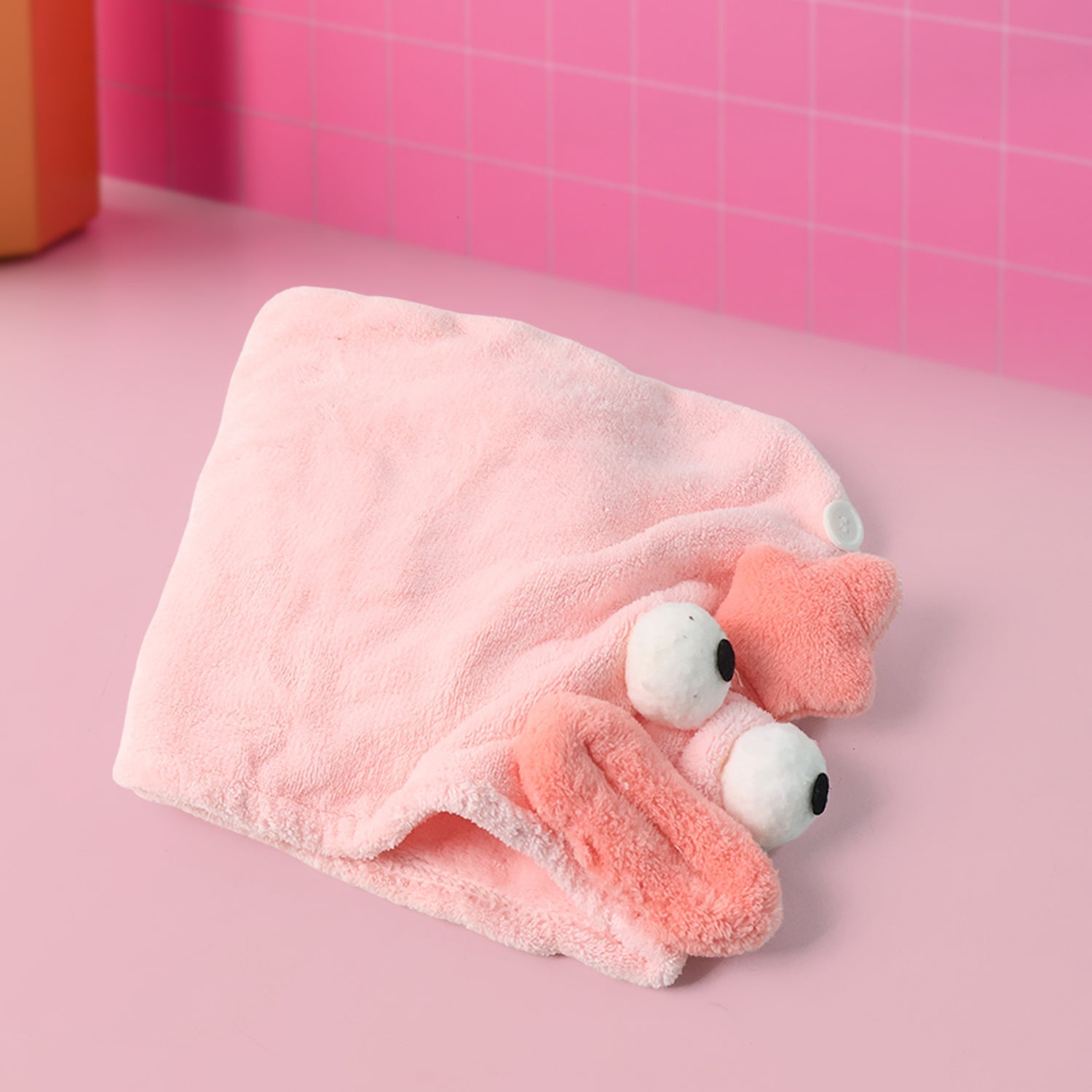 Soft Microfiber Cartoon Design Hair Drying Towel Wrap with Button Closure (1 Pc) Soft Microfiber Cartoon Design Hair Drying Towel Wrap with Button Closure (1 Pc)